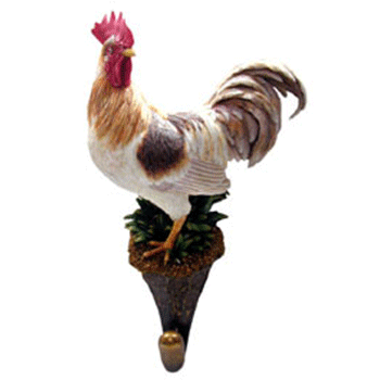 White Rooster Coat Hanger